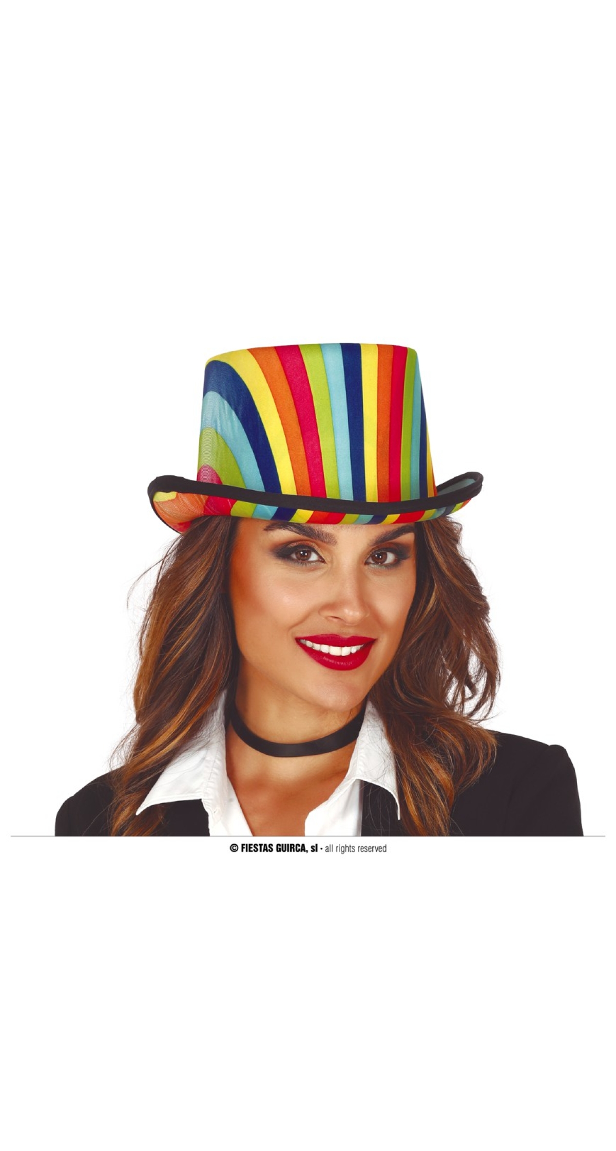 Multicolour Rainbow Top Hat - Adult One Size