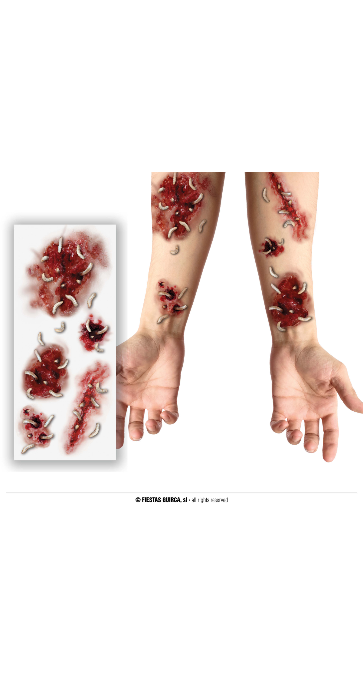 Wounds With Worms Tattoos 30x13cm