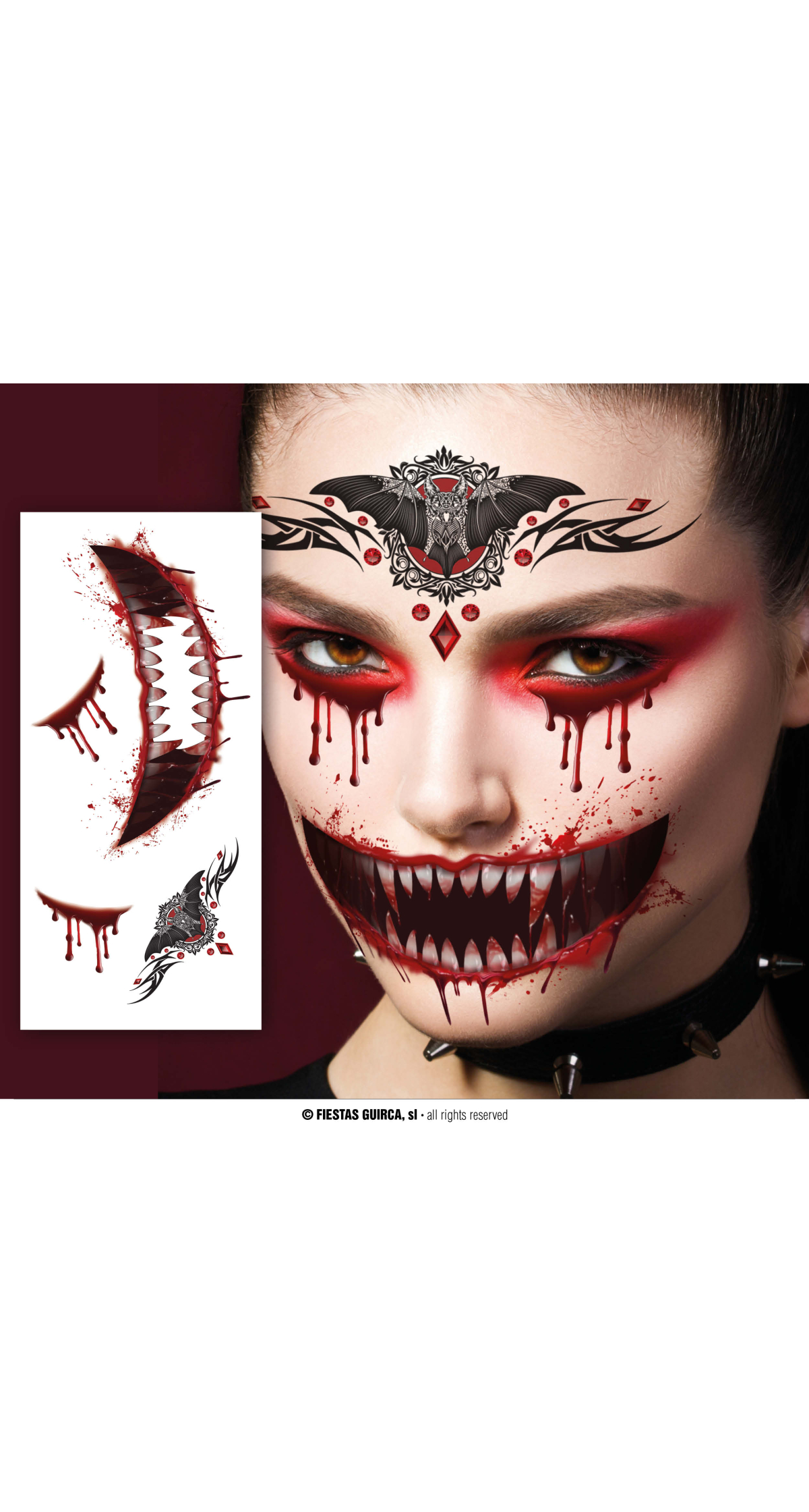 Vampire Face Tattoos 30x13cm