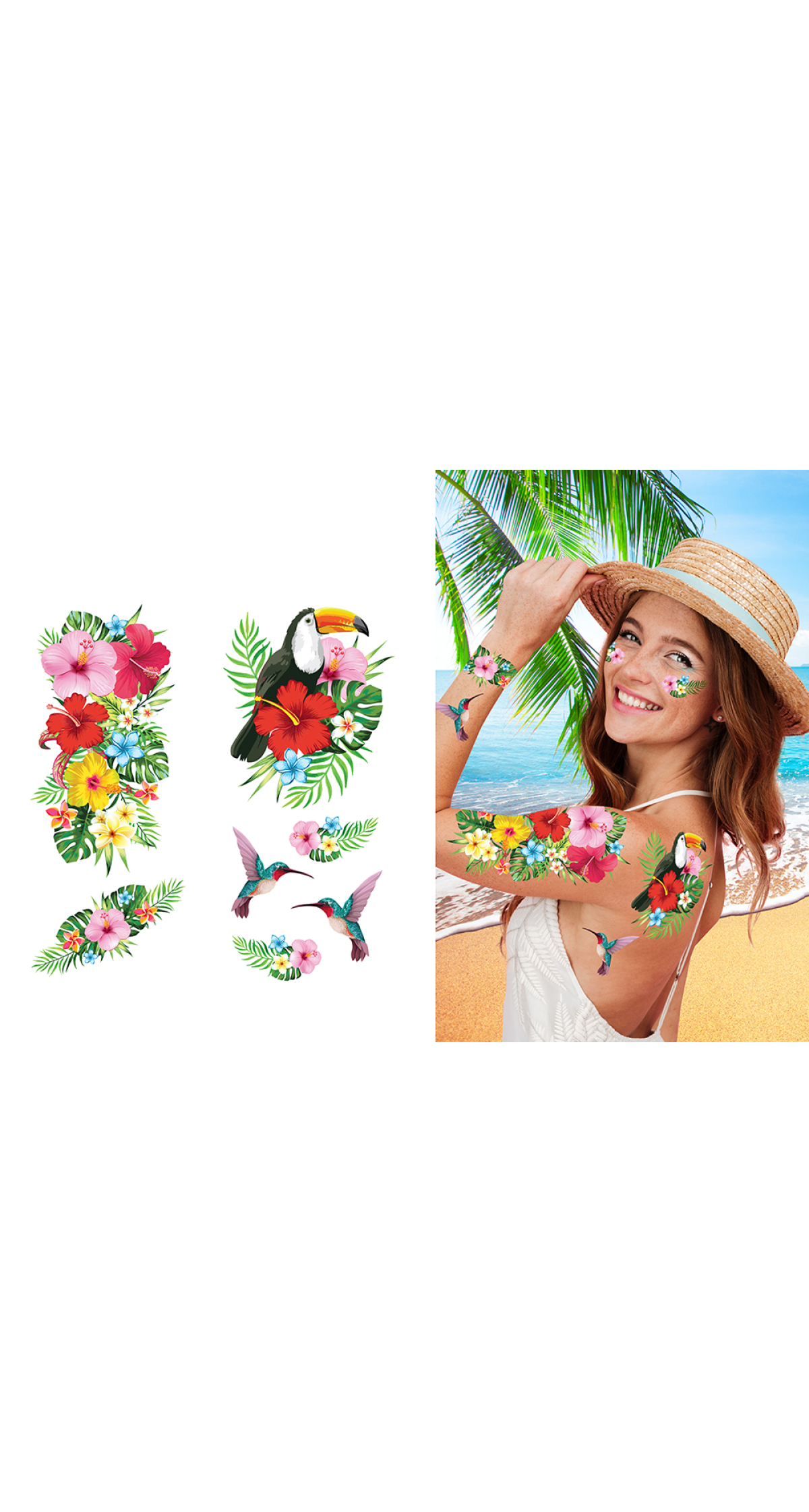 Hawaiian Tropical Tattoos 14x30cm