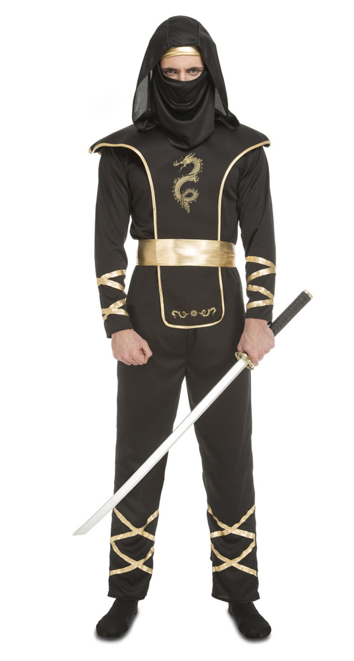Ninja Negro Man Costume - Adult Size XXL