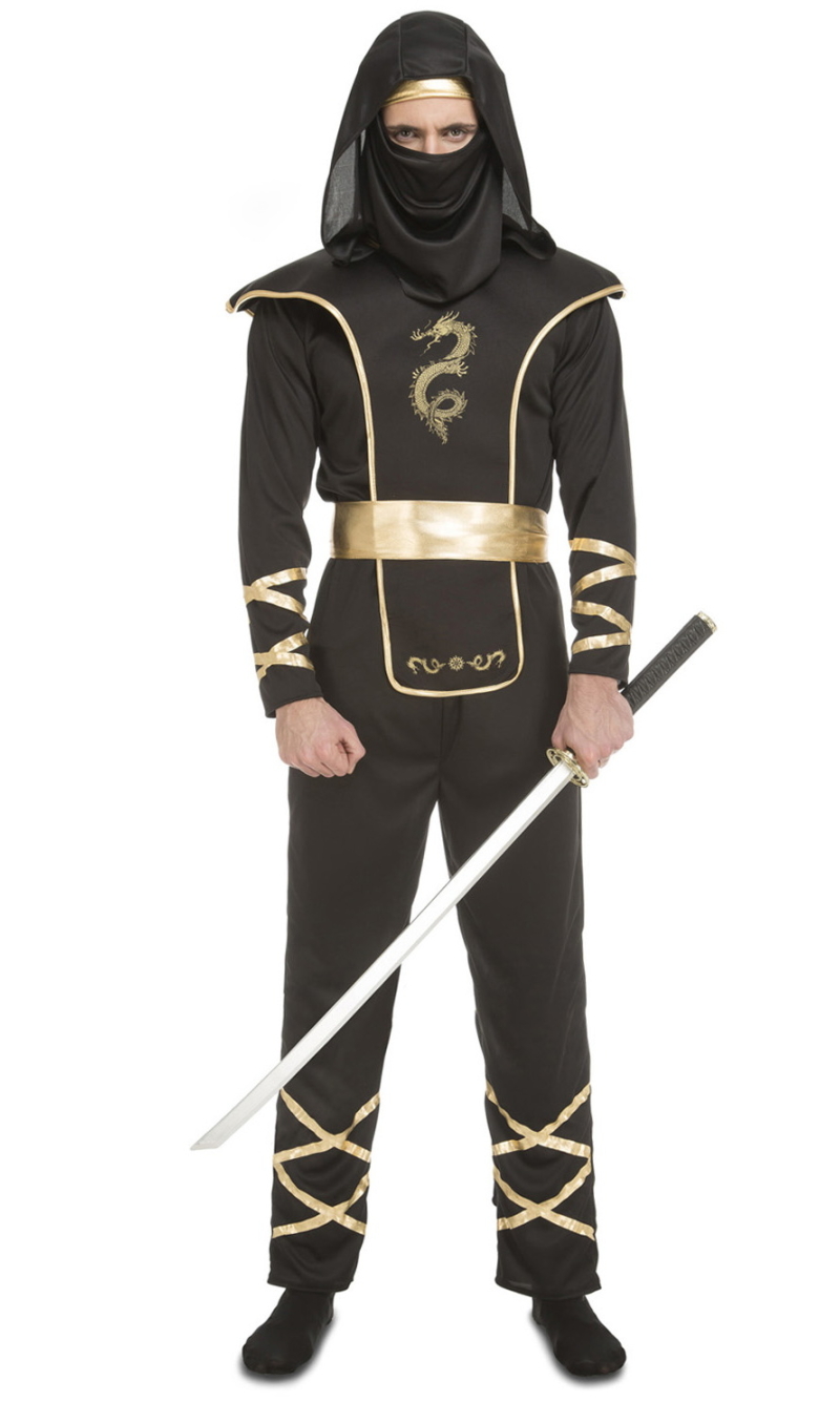 Ninja Negro Man Costume - Adult Size XL