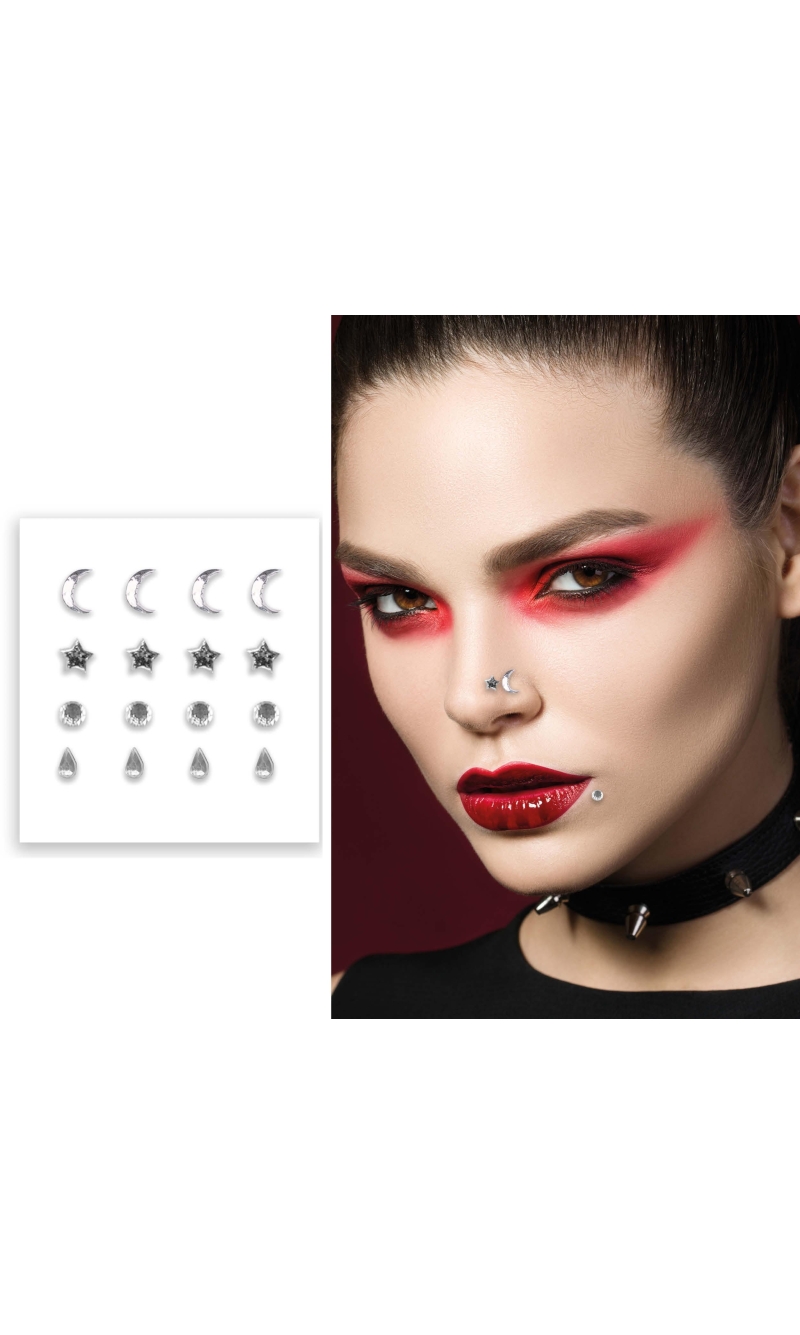 Face Gem Stickers / Fake Piercing Silver
