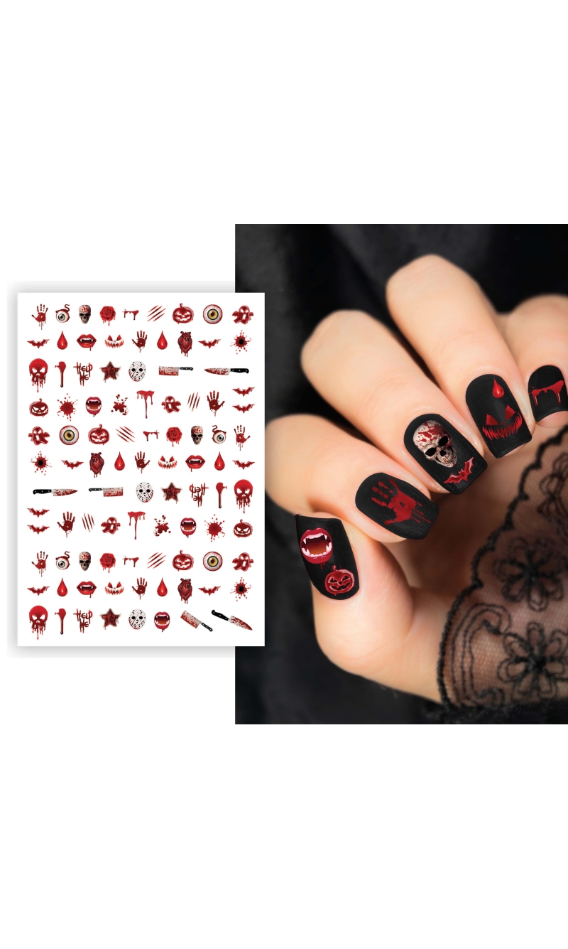 Halloween Nail Stickers Bloody Sheet 10x7cm