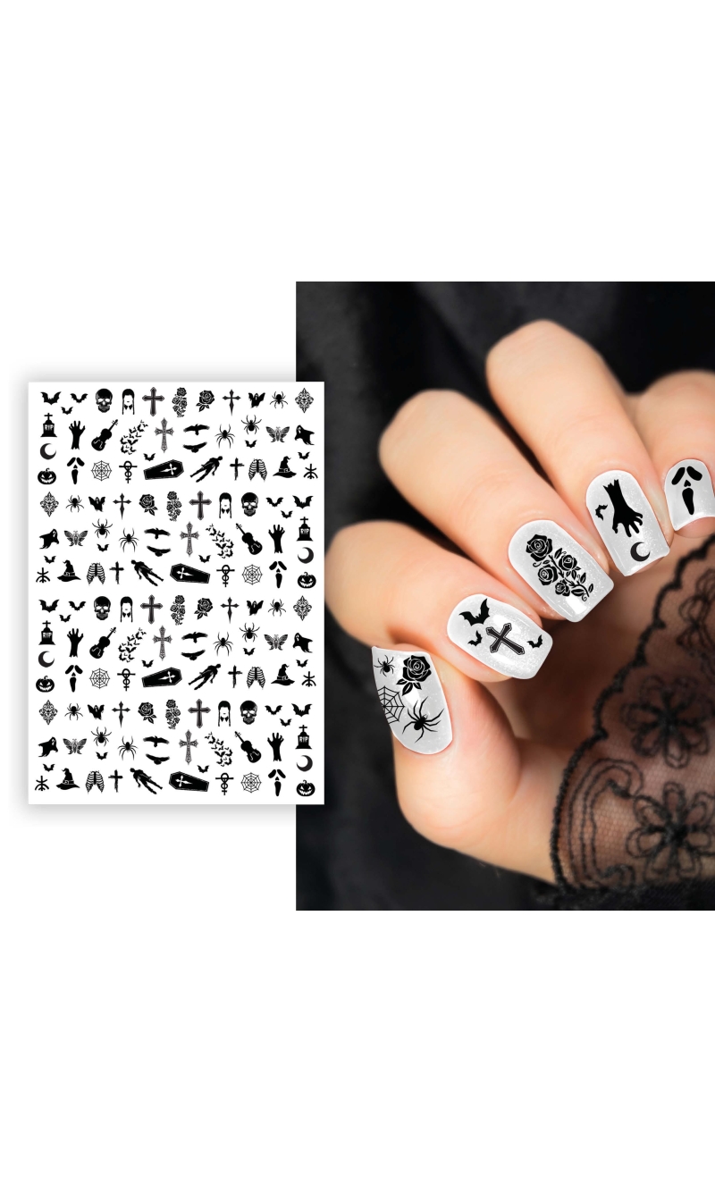 Halloween Nails Sticker Black Sheet 10x7cm 