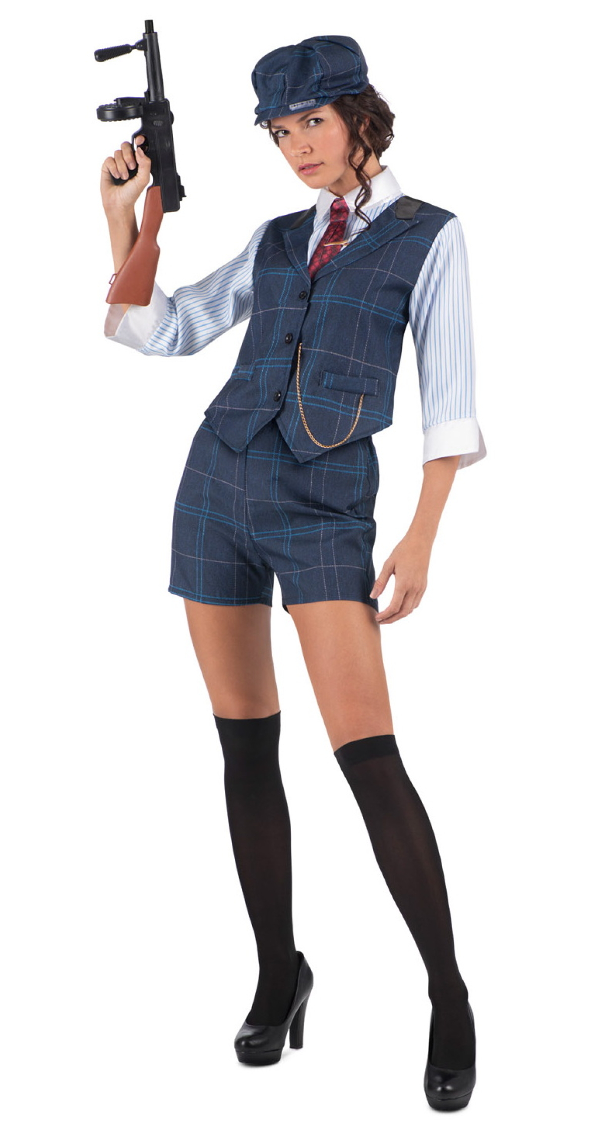 Peaky Blinder Irish Gangster Lady Costume - Adult Size Large
