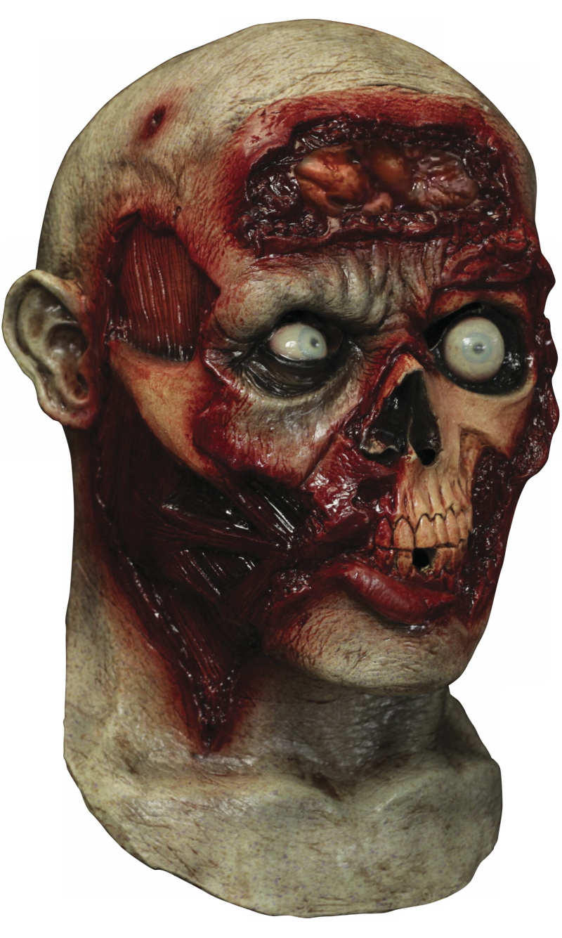 Pulsing Zombie Brains (Ghoulish) Latex Mask - Adult One Size