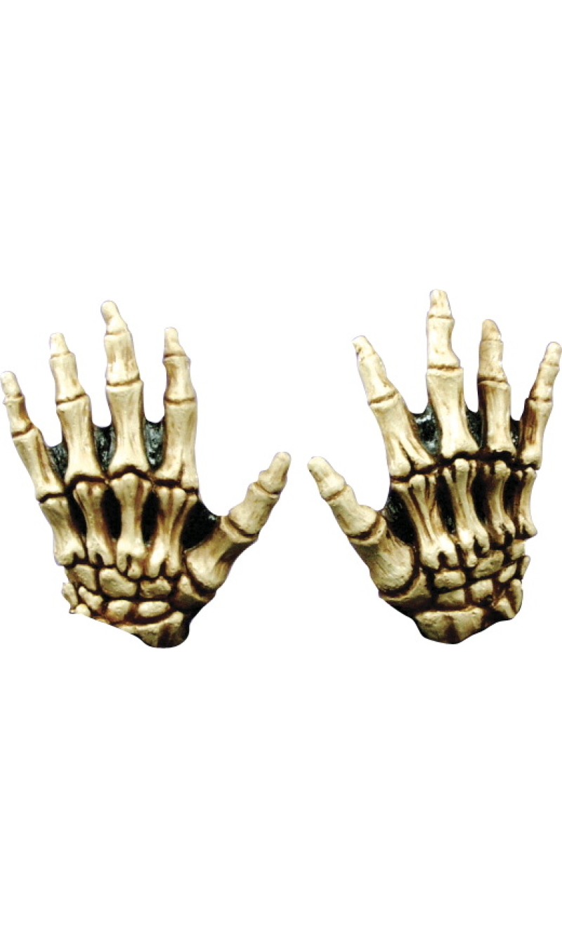 Skeleton Hands Bone Color (Ghoulish) Latex Gloves - Child One Size