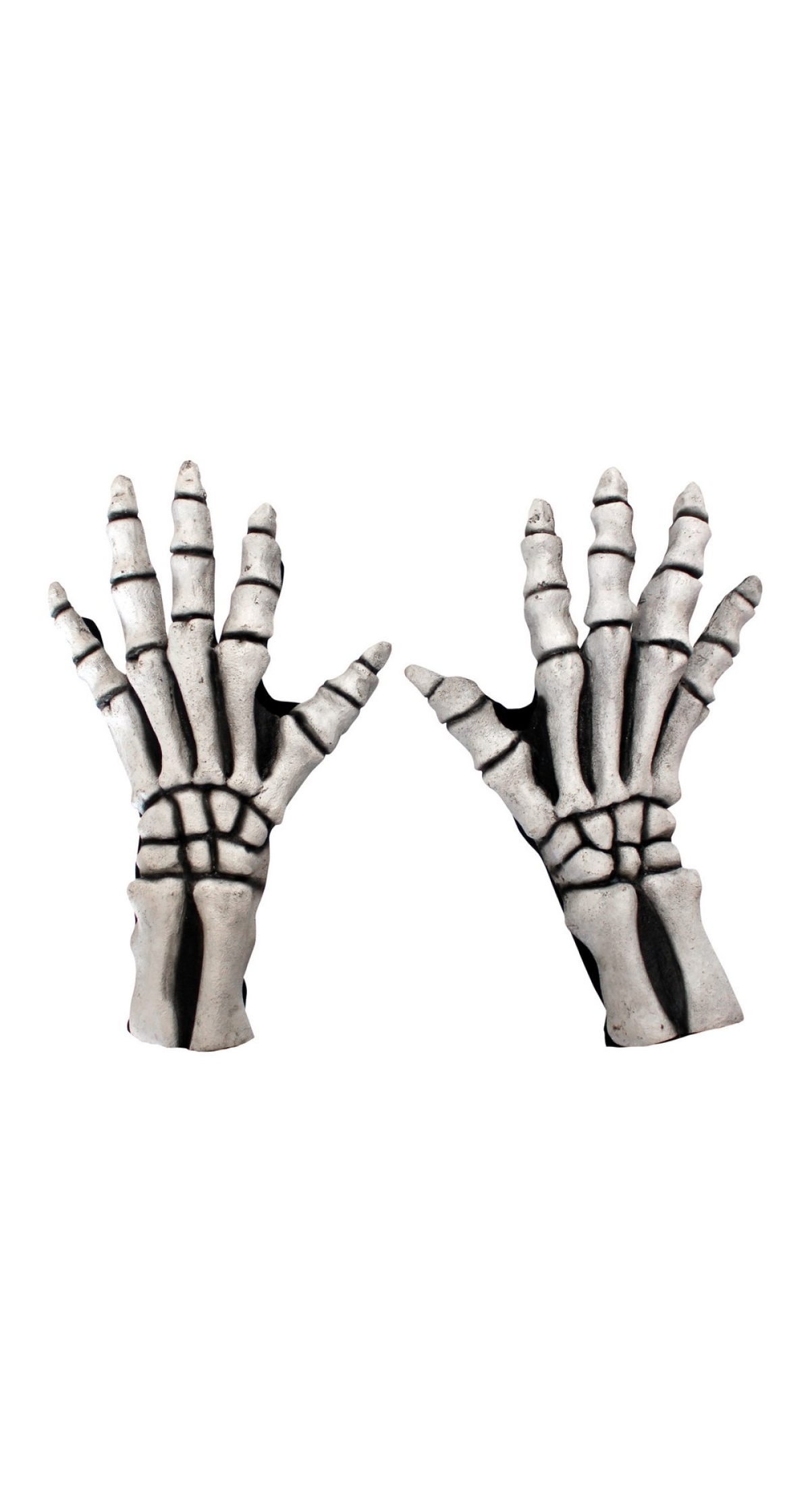 Skeleton Large Latex Gloves White (Ghoulish) - Adult One Size