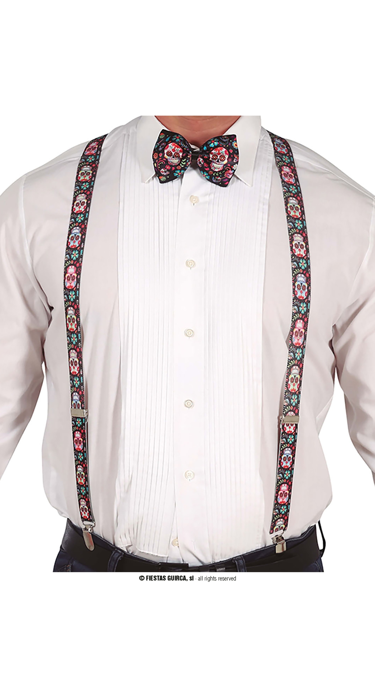 Halloween Catrina Suspenders - Adult One Size