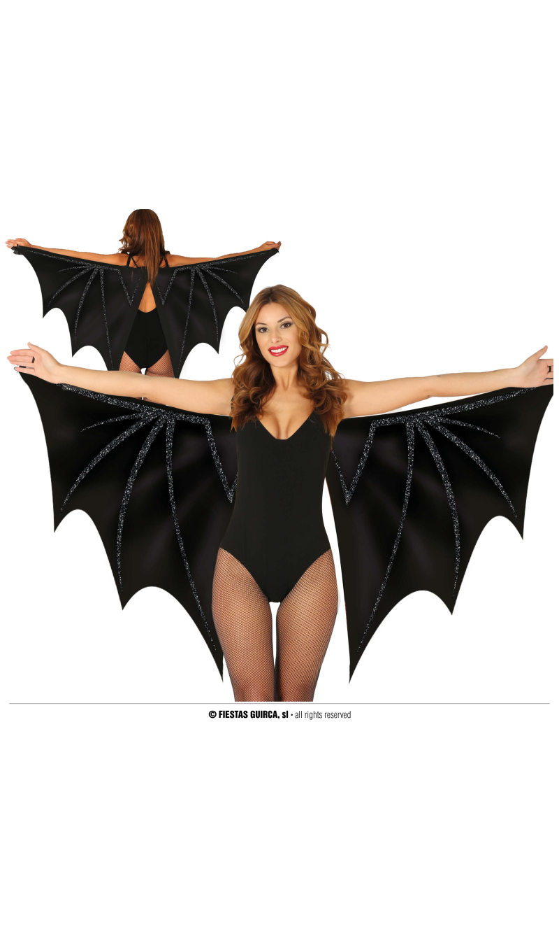 Bat Wings Fabric Black 170x80cm