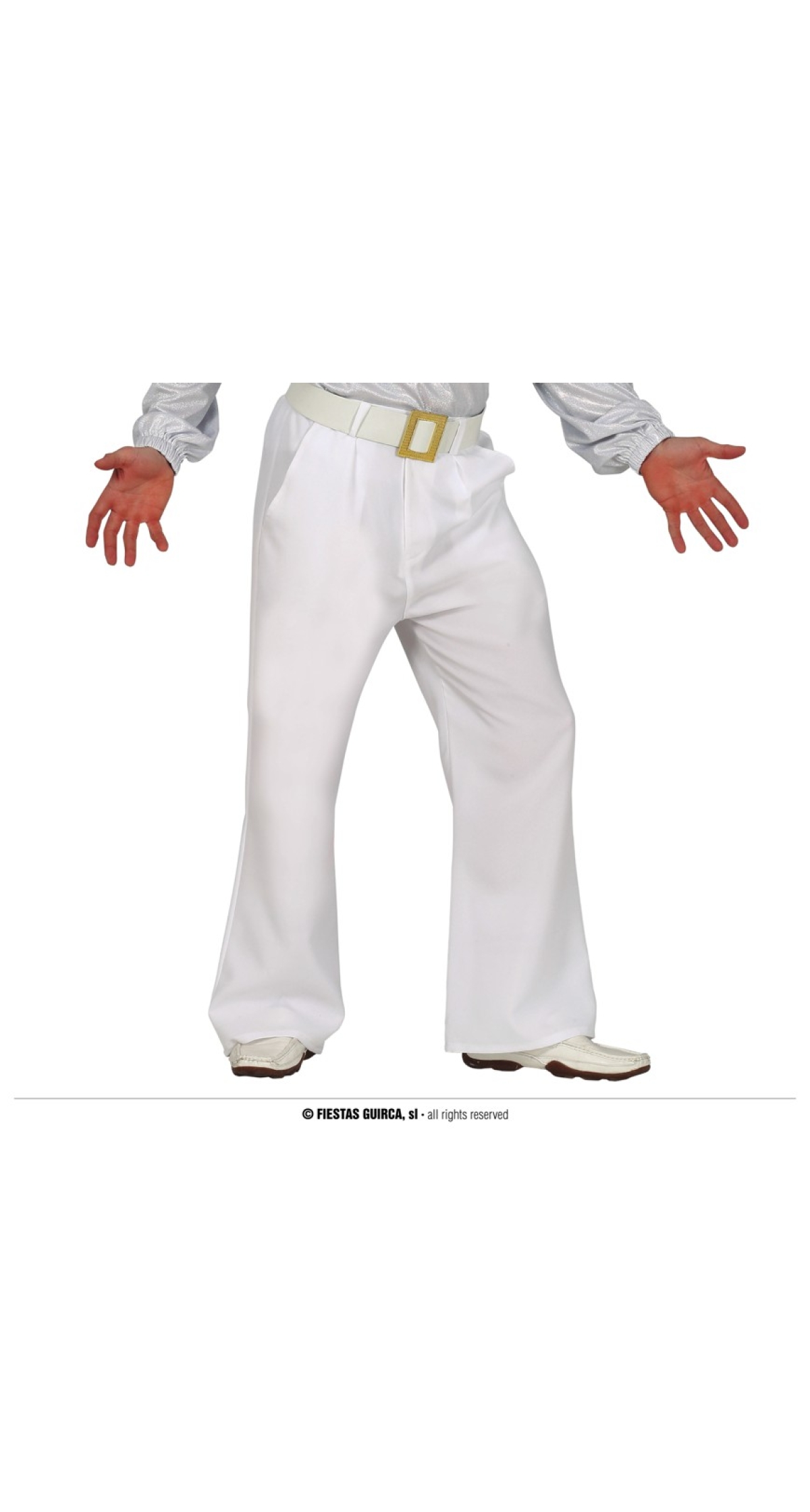 White Disco Trousers - Adult Size Medium
