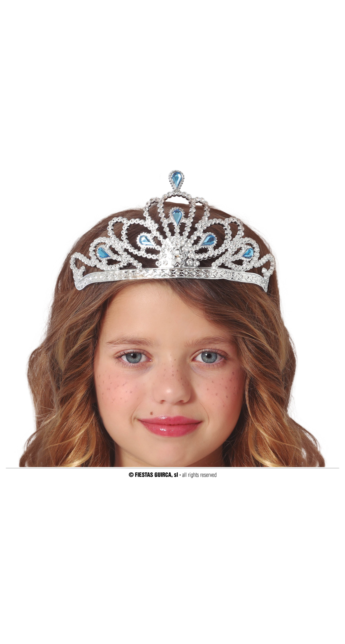 Silver Tiara With Blue Stones - Child One Size