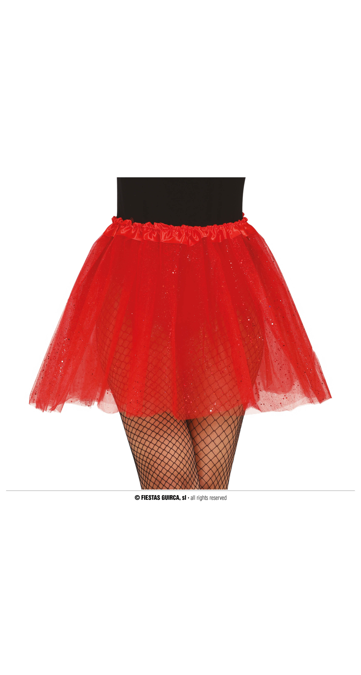 Tutu With Glitter Red 40cm - Adult One Size