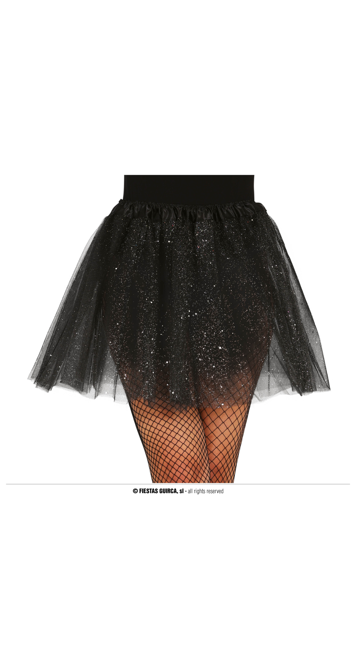 Tutu With Glitter Black 40cm - Adult One Size