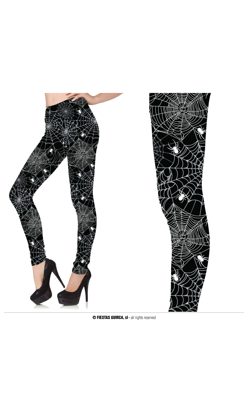 Halloween Spider Web Leggings - Adult Size Medium (38-40)