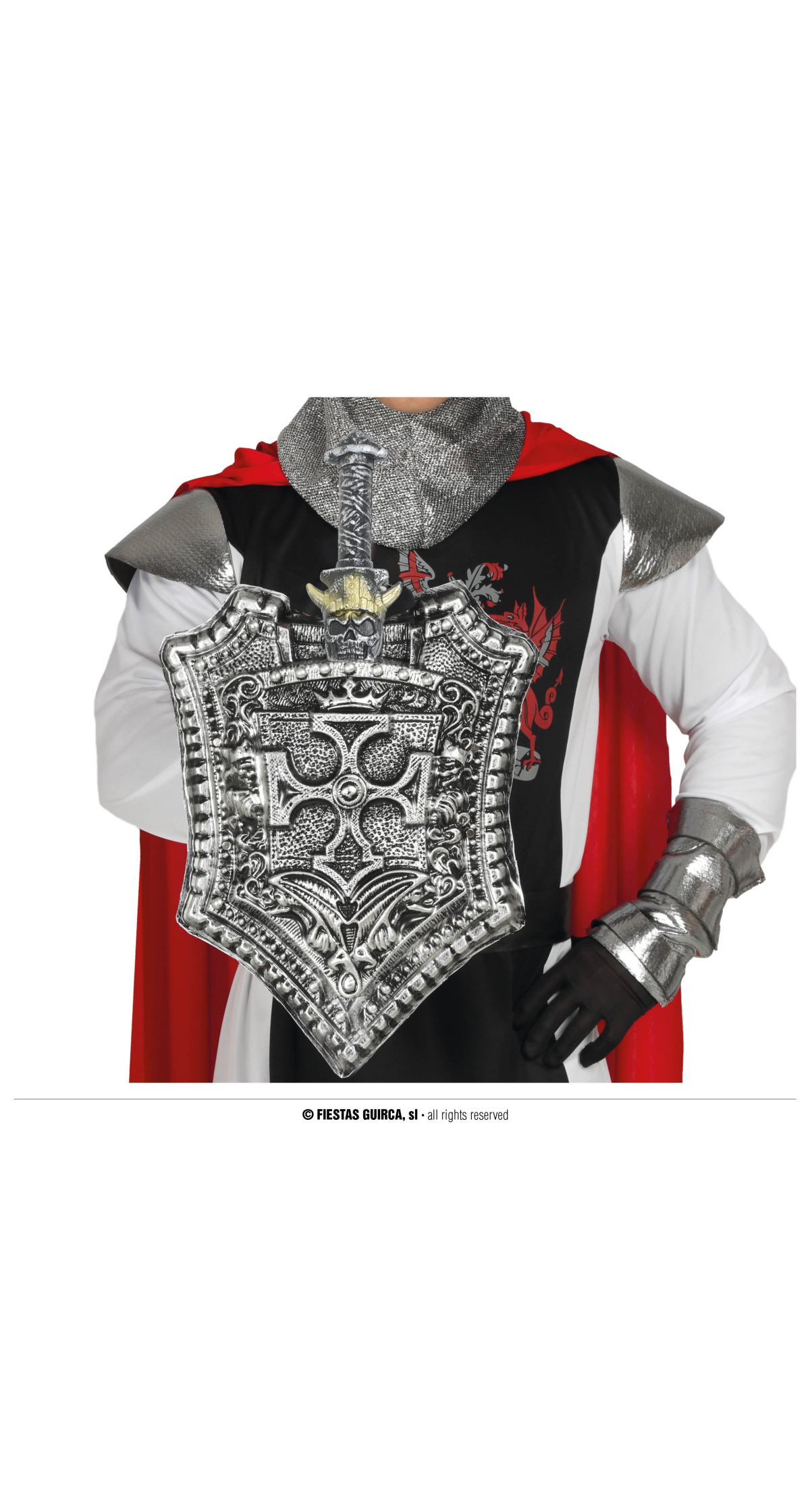 Cross Shield 44cm With Sword 58cm