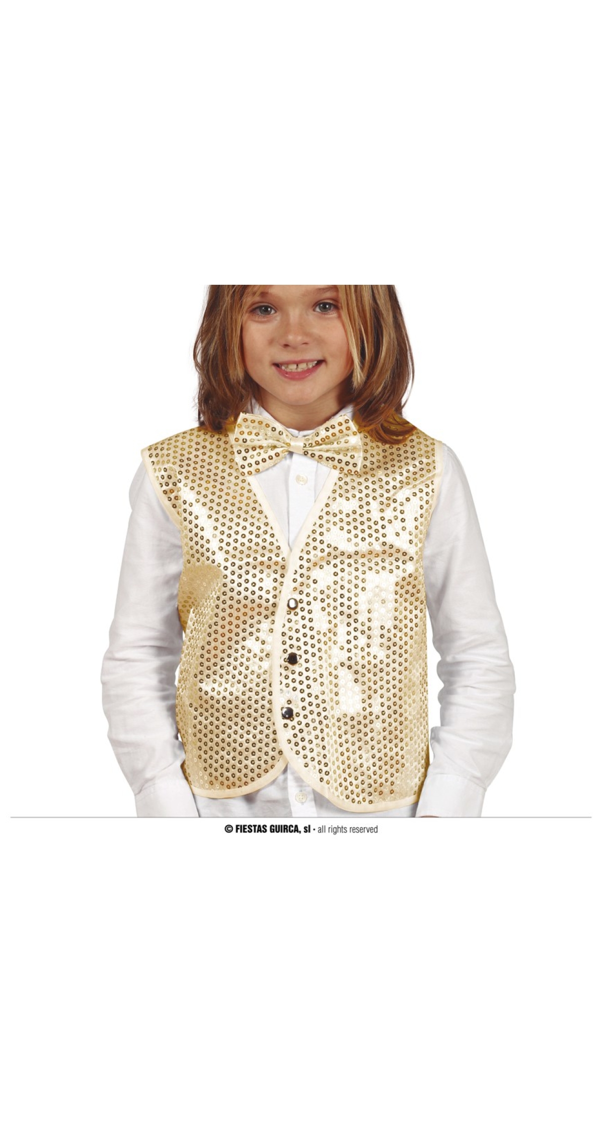 Child Gold Sequin Waistcoat â€“ Child One Size