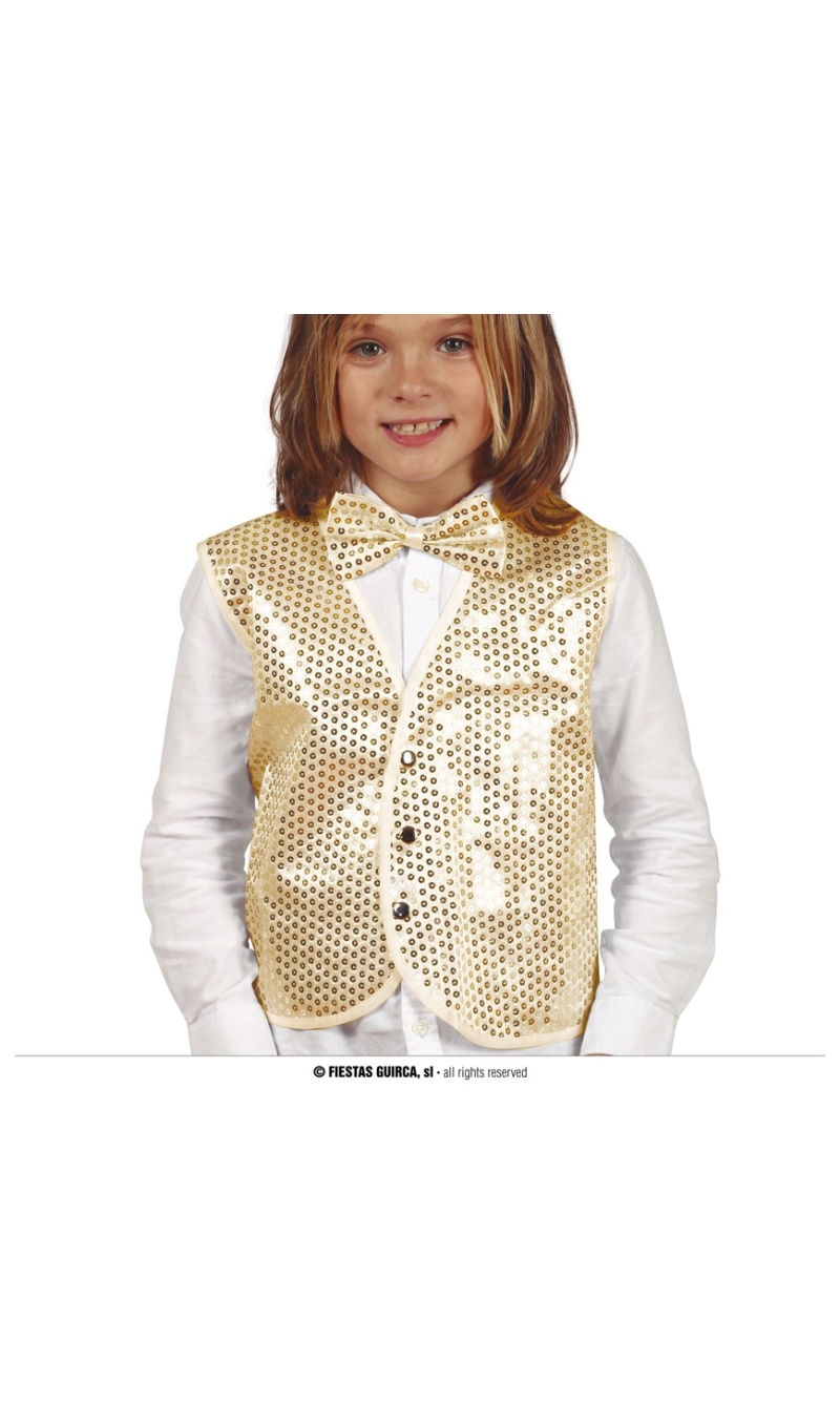 Child Gold Sequin Waistcoat – Child One Size