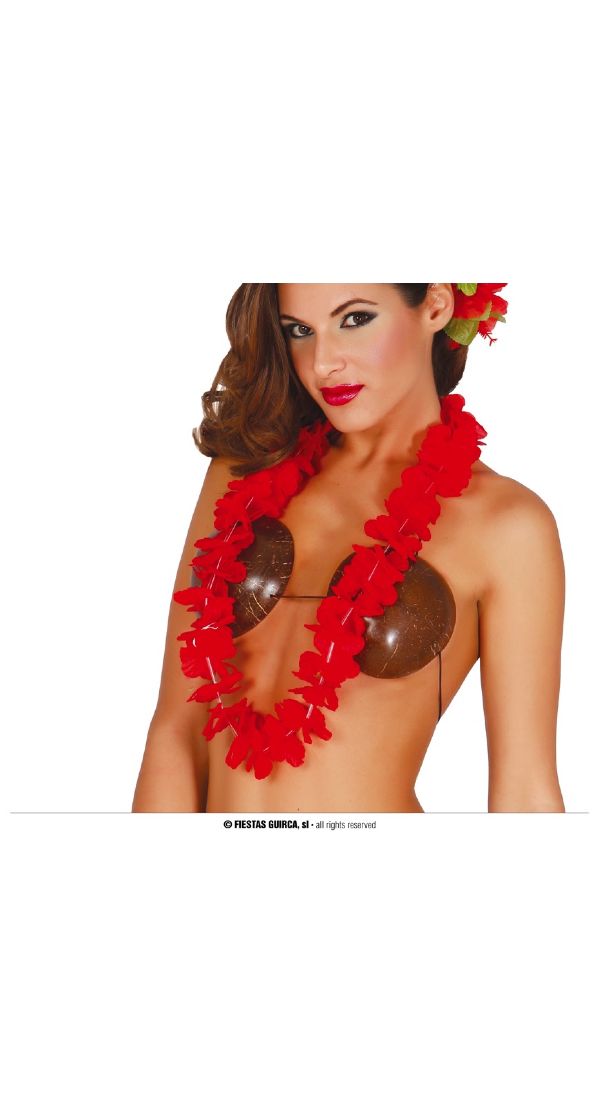 Hawaiian Necklace Lei Red