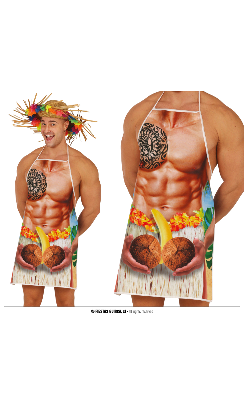 Funny Hawaiian Men Apron - Adult One Size
