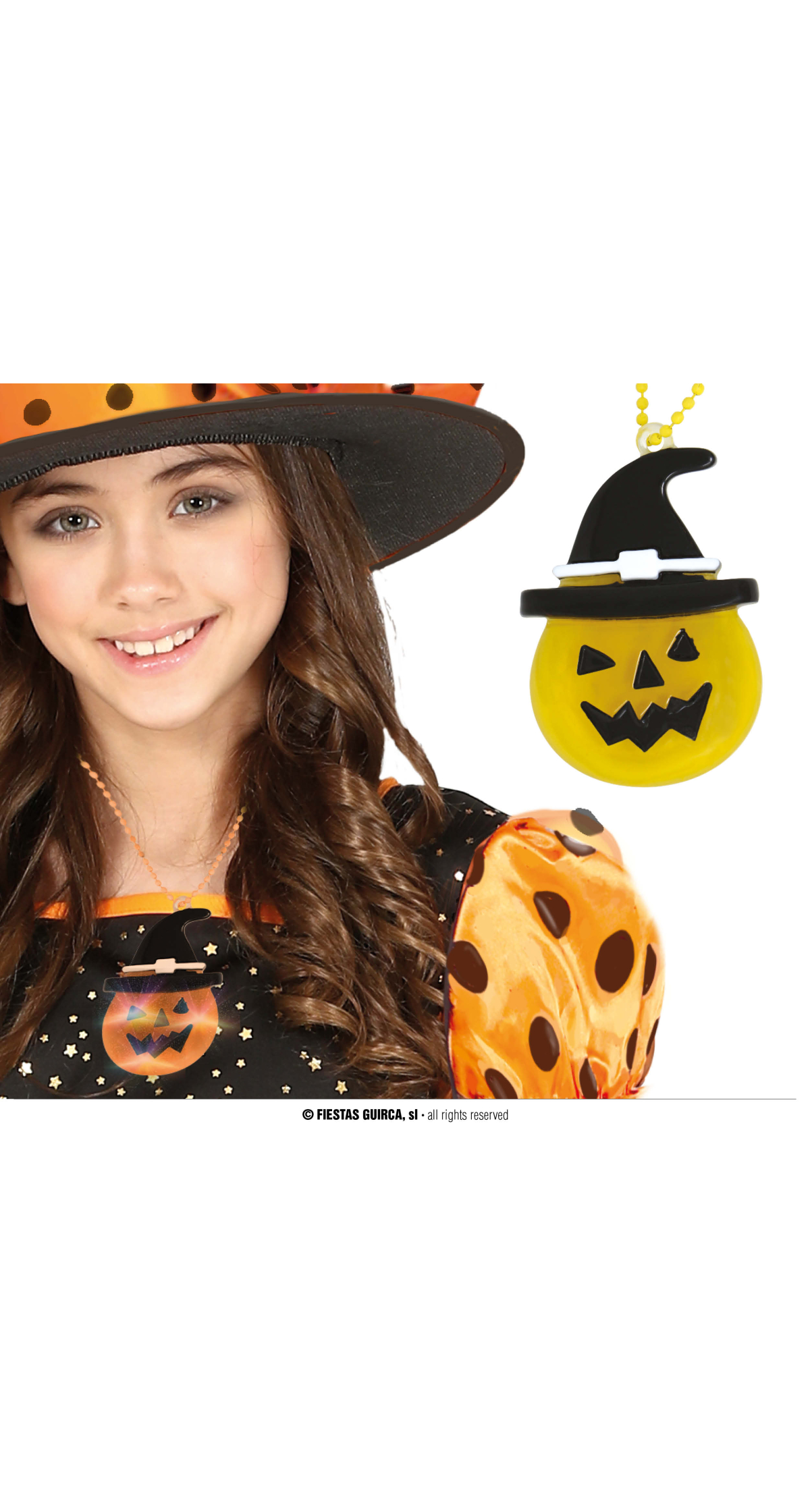Halloween Pumpkin Necklace With Led 5cm