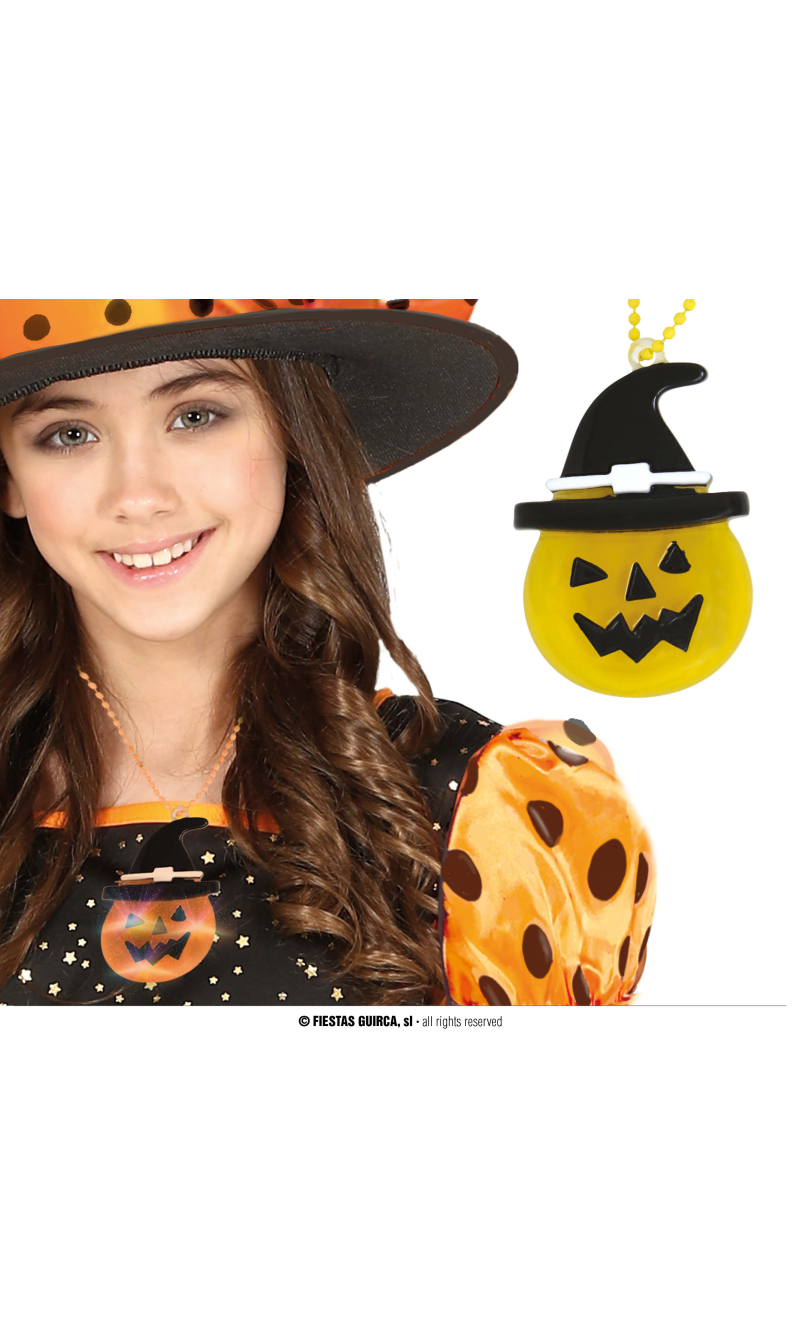 Halloween Pumpkin Necklace With Led 5cm
