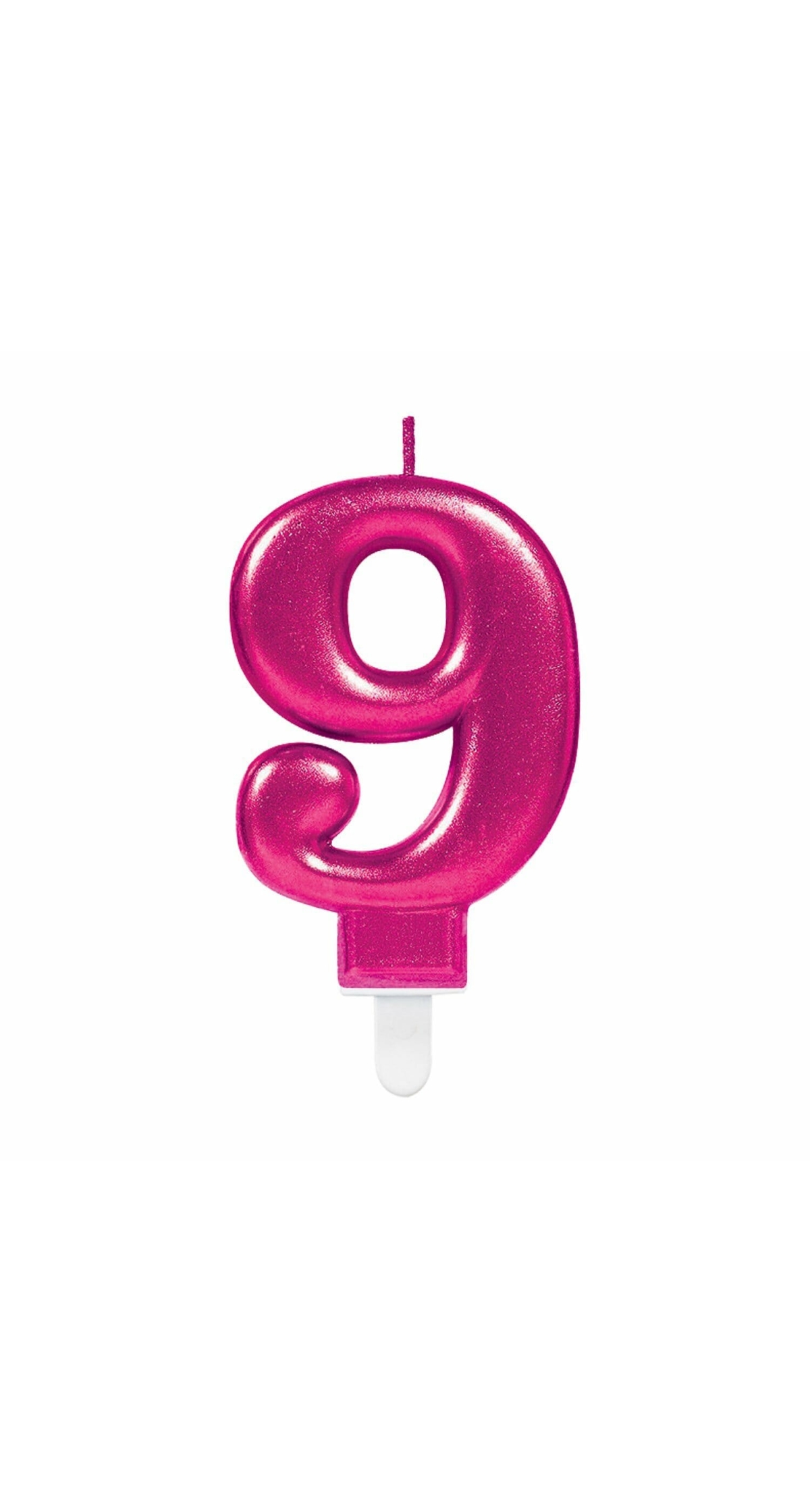 Candle Number 9 Sparkling Celebrations Pink - 7.5cm - Image 2