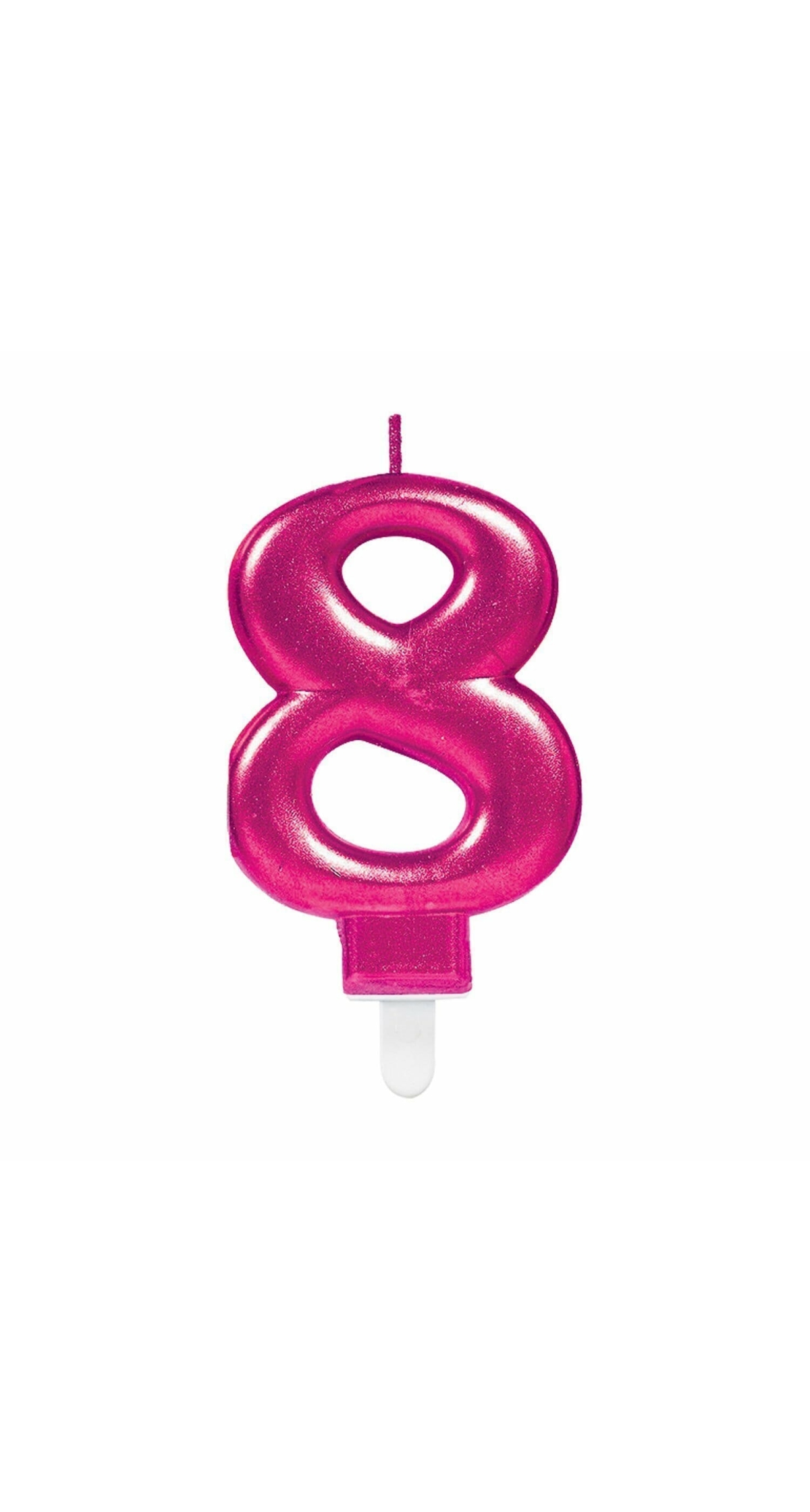 Candle Number 8 Sparkling Celebrations Pink - 7.5cm - Image 2