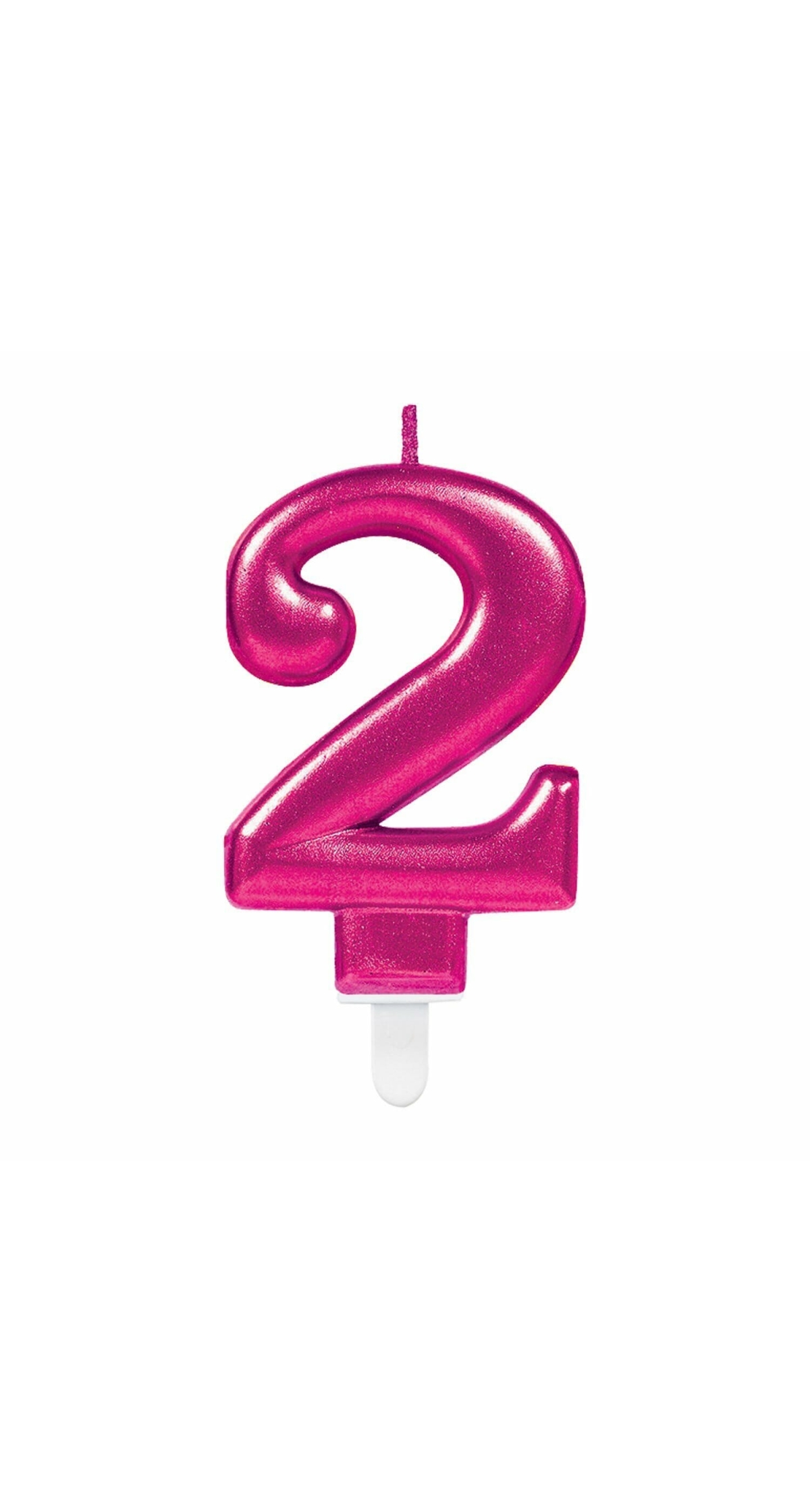 Candle Number 2 Sparkling Celebrations Pink - 7.5cm - Image 2