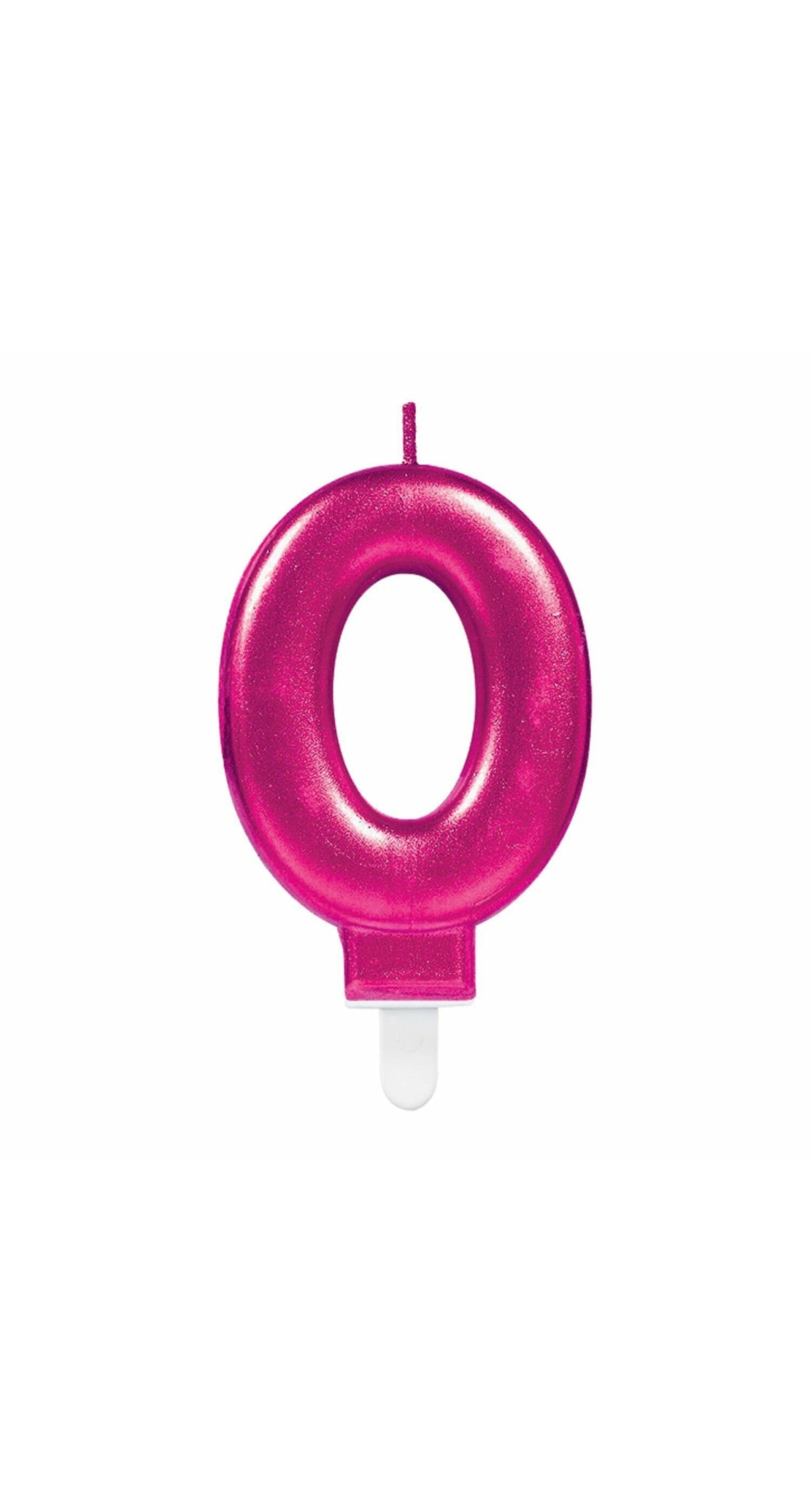 Candle Number 0 Sparkling Celebrations Pink - 7.5cm - Image 2