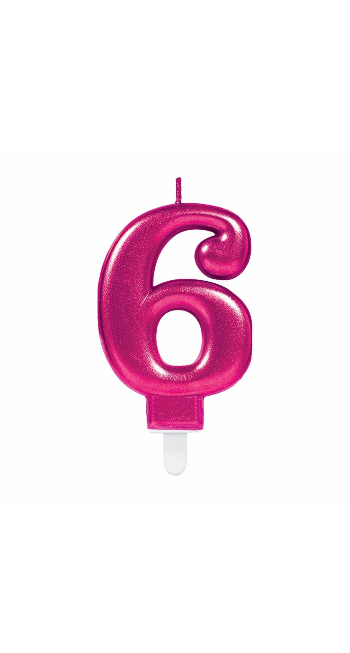 Candle Number 6 Sparkling Celebrations Pink - 7.5cm - Image 2