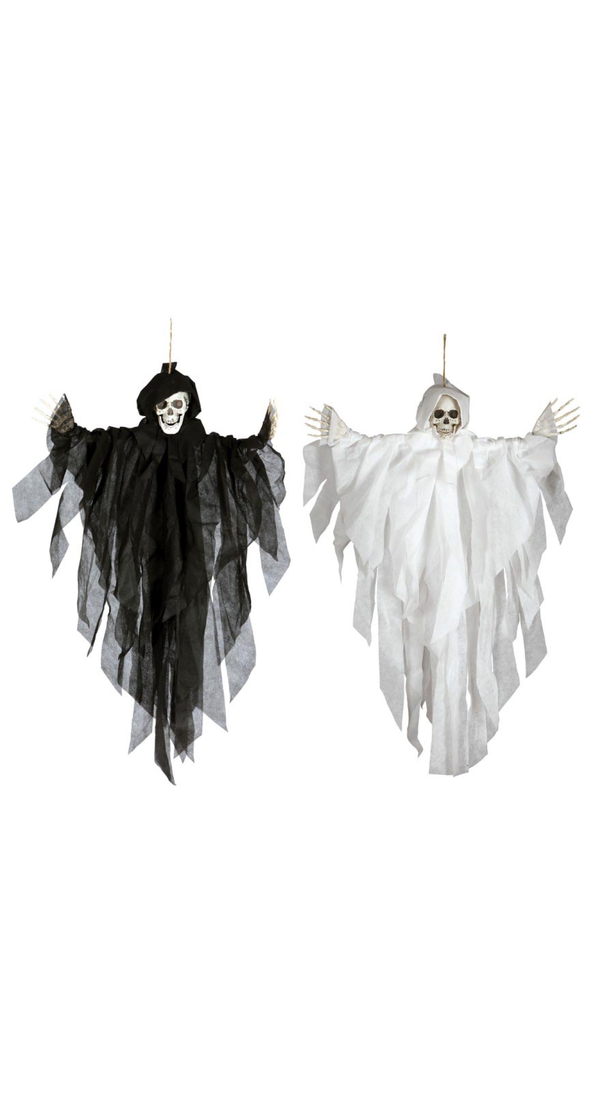 Halloween Hanging Skeleton Assorted Black or White 75cm