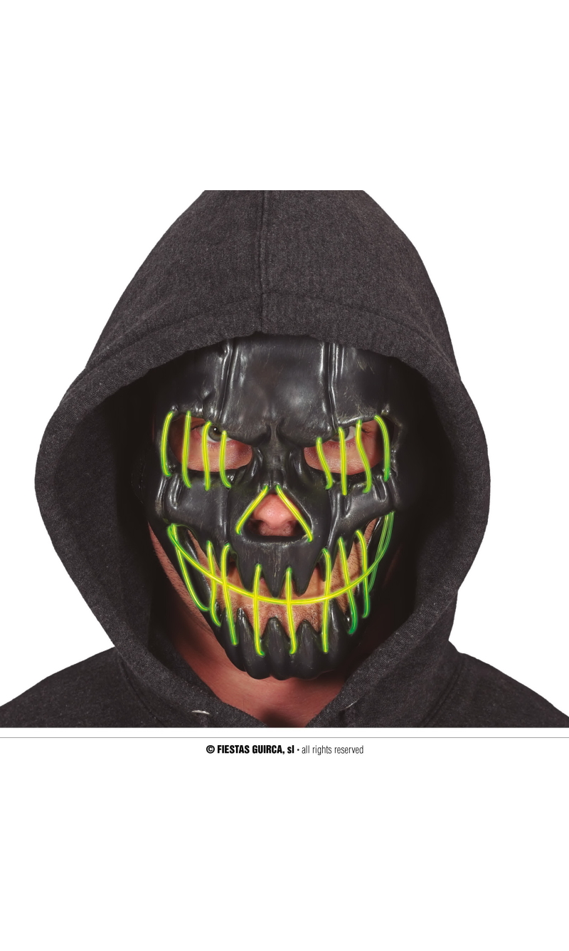 Black Purge Mask With Light - One Size