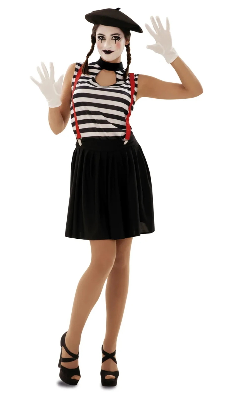 Mime Lady Costume - Adult size Medium / Large