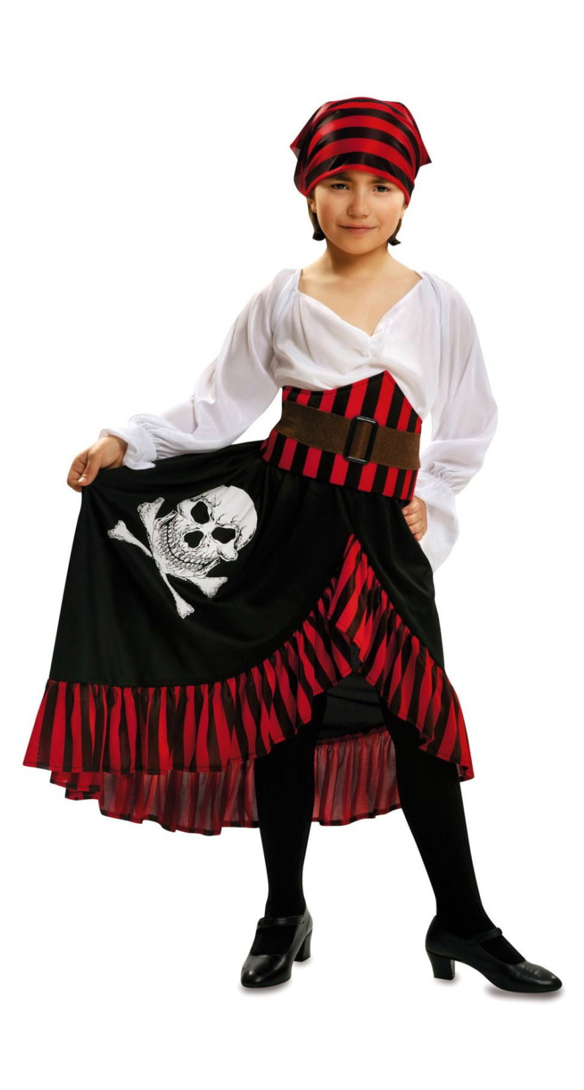 Striped Pirate Bandana Girl Costume - Age 12 to 24 Months