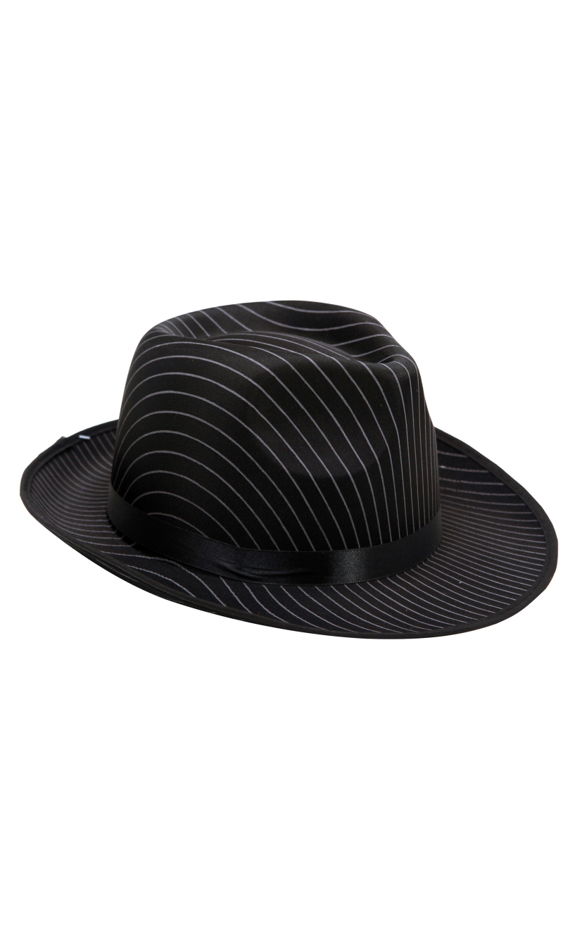 Gangster Hat With Stripes - Adult One Size