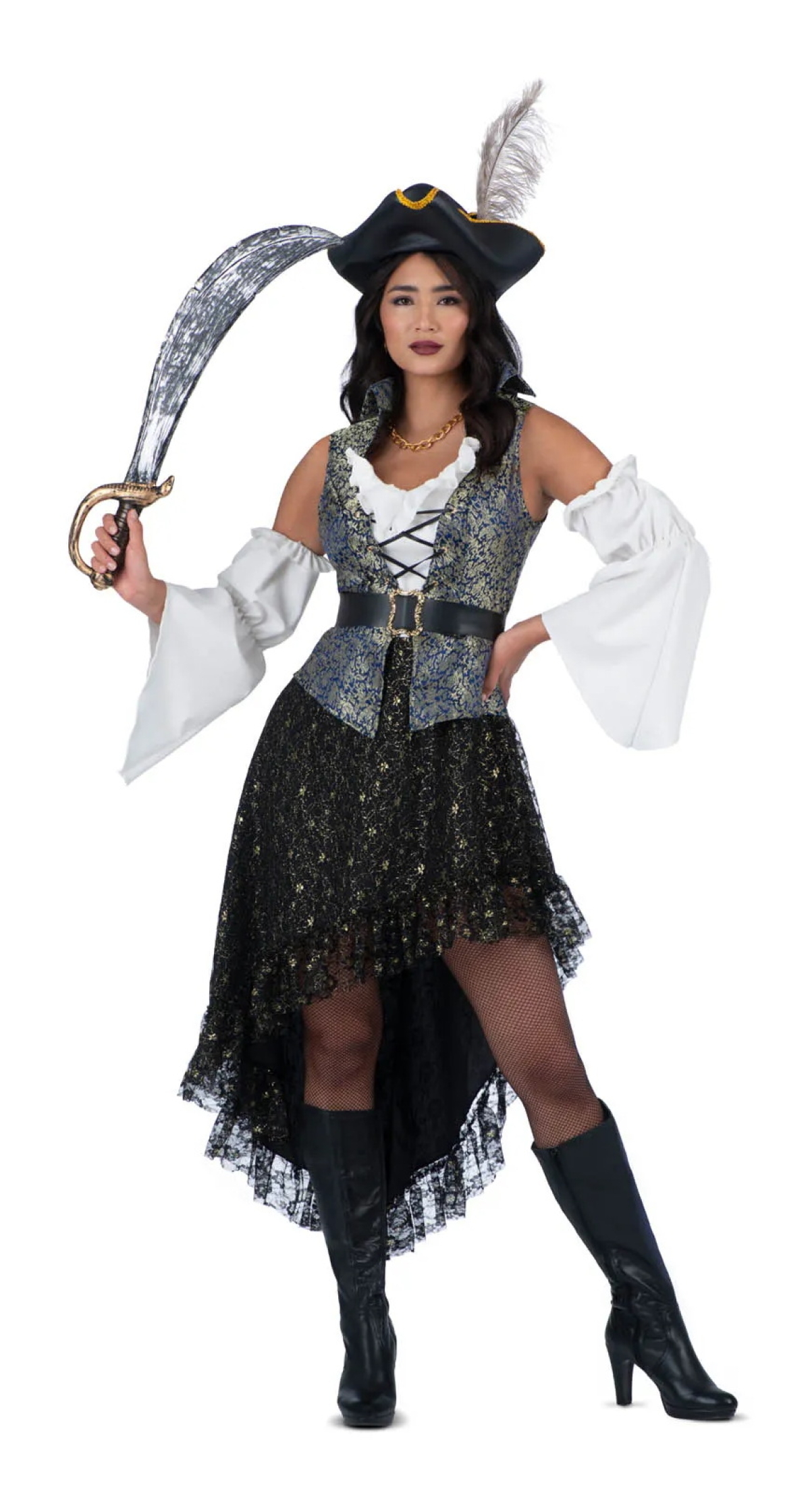Deluxe High Seas Treasure Pirate Woman - Adult Size Small