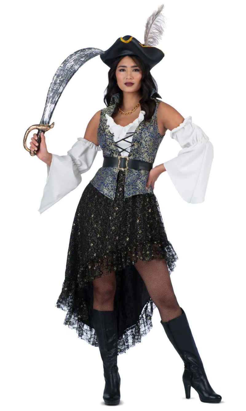 Deluxe High Seas Treasure Pirate Woman - Adult Size Large