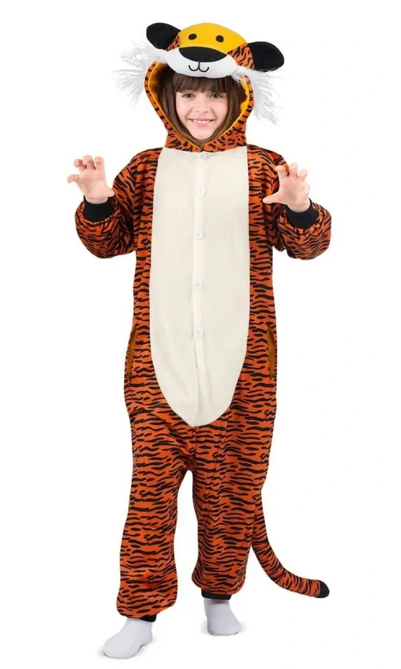 Kigurumi Onesie Tiger Costume (Child One Size) - Age 7 to 12 Years