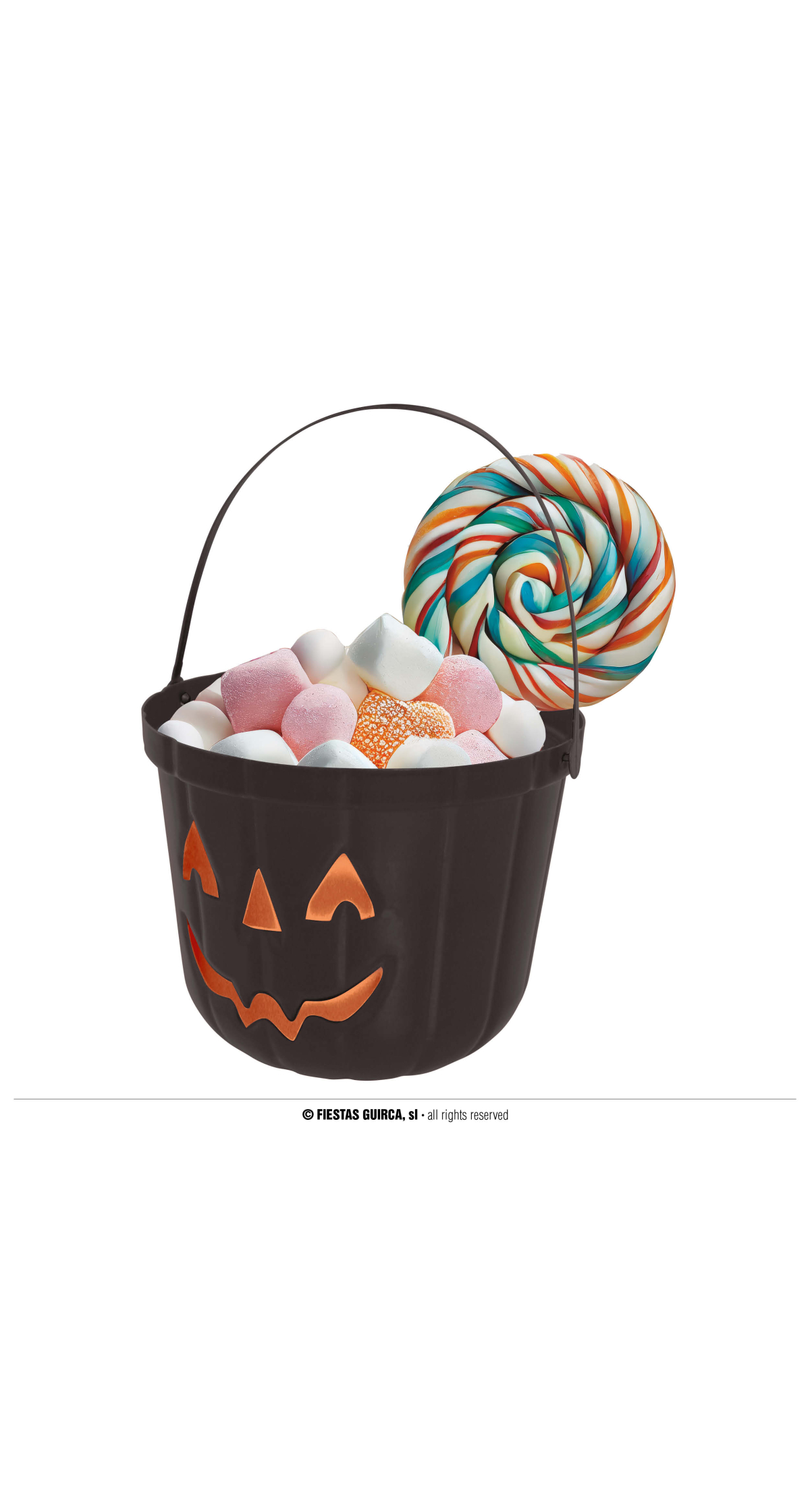 Halloween Black Pumpkin Trick or Treat Bucket 20cm