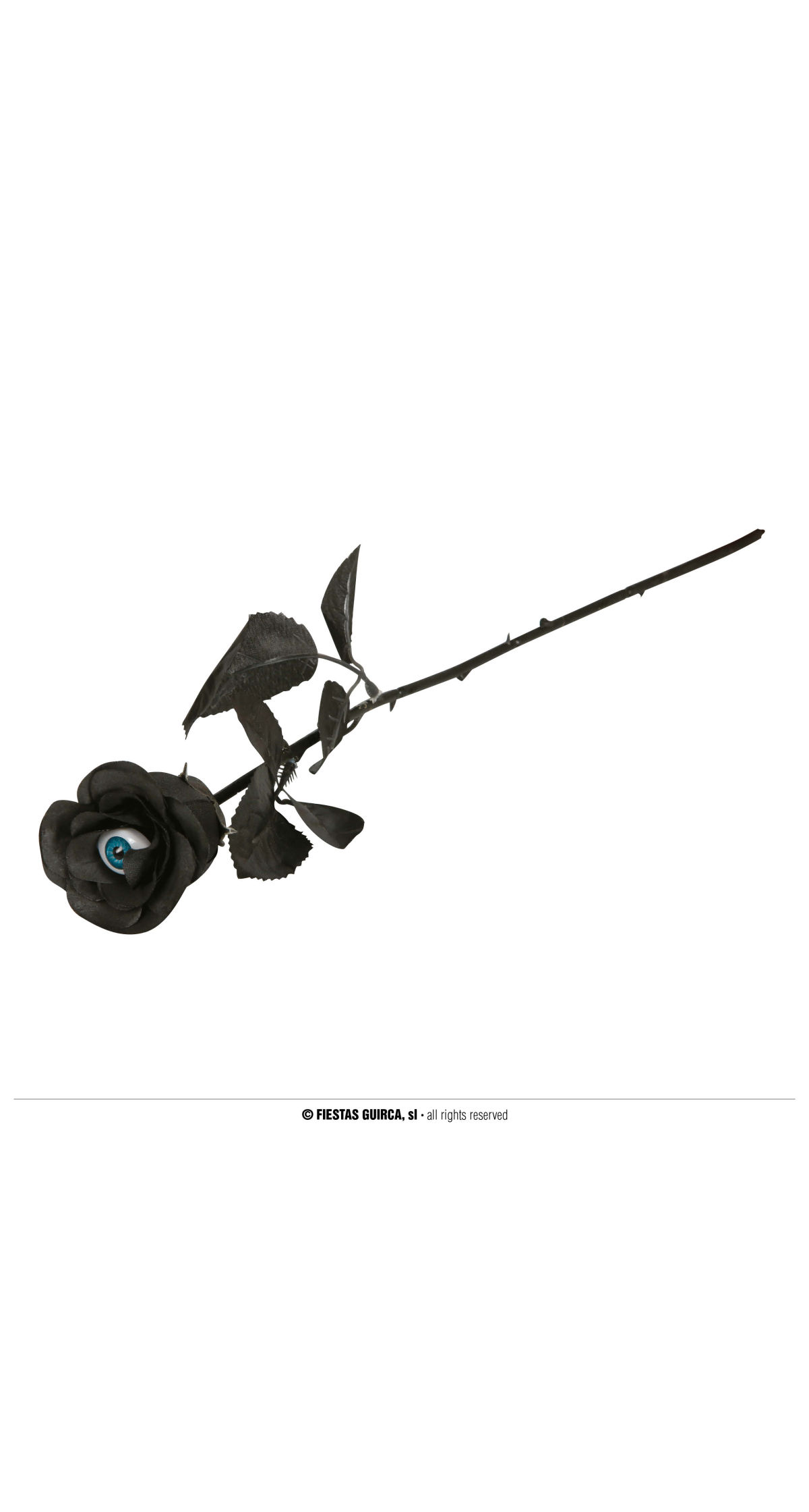 Halloween Black Flower Rose With Eye 42cm