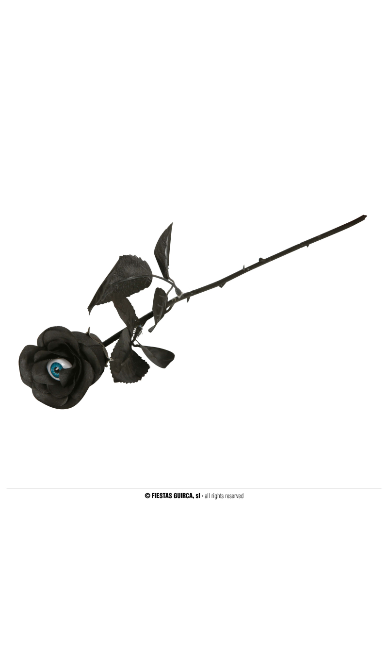 Halloween Black Flower Rose With Eye 42cm