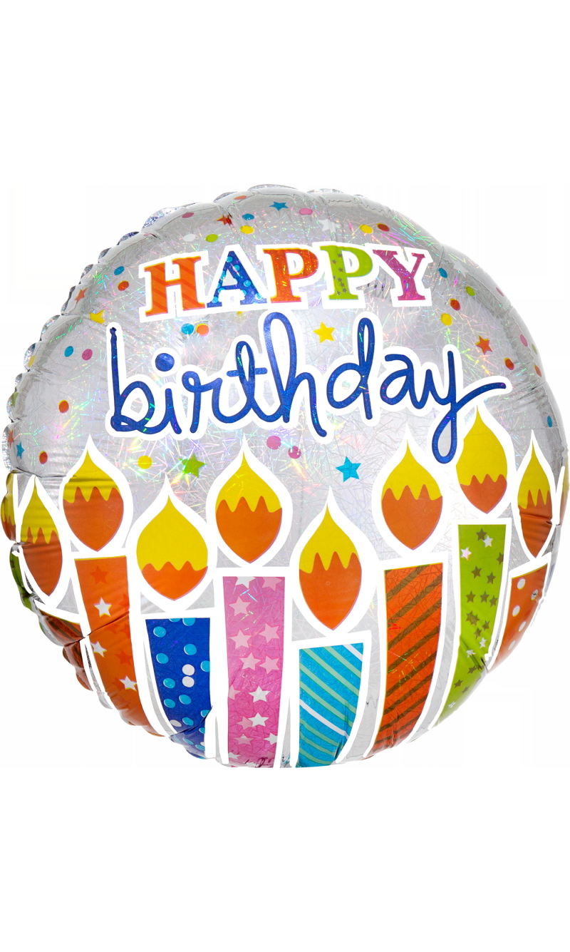 Shimmer Birthday Candles Standard Circle Foil Balloon 17" (42cm)