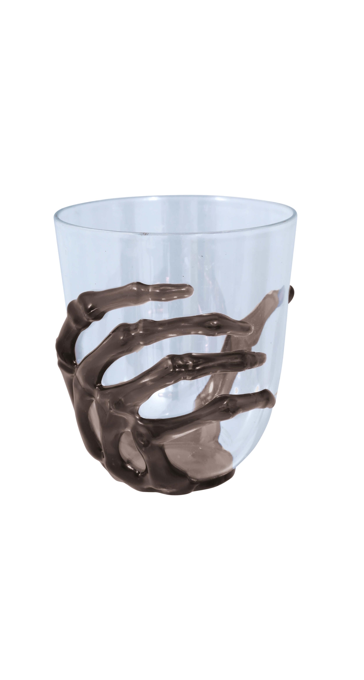 Halloween Glass Black Skeleton Hand 9.5cm