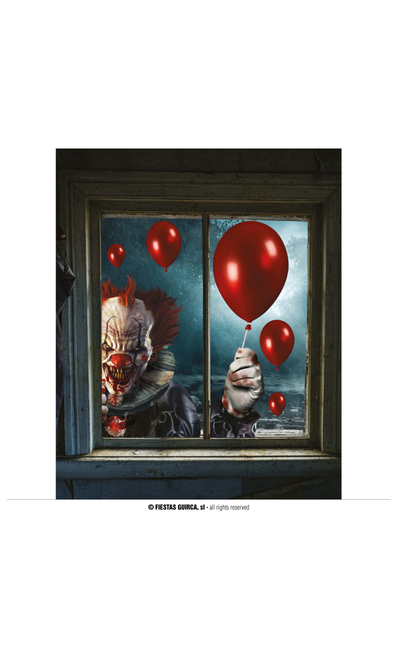 Halloween Window Electroestatic IT Clown Decoration