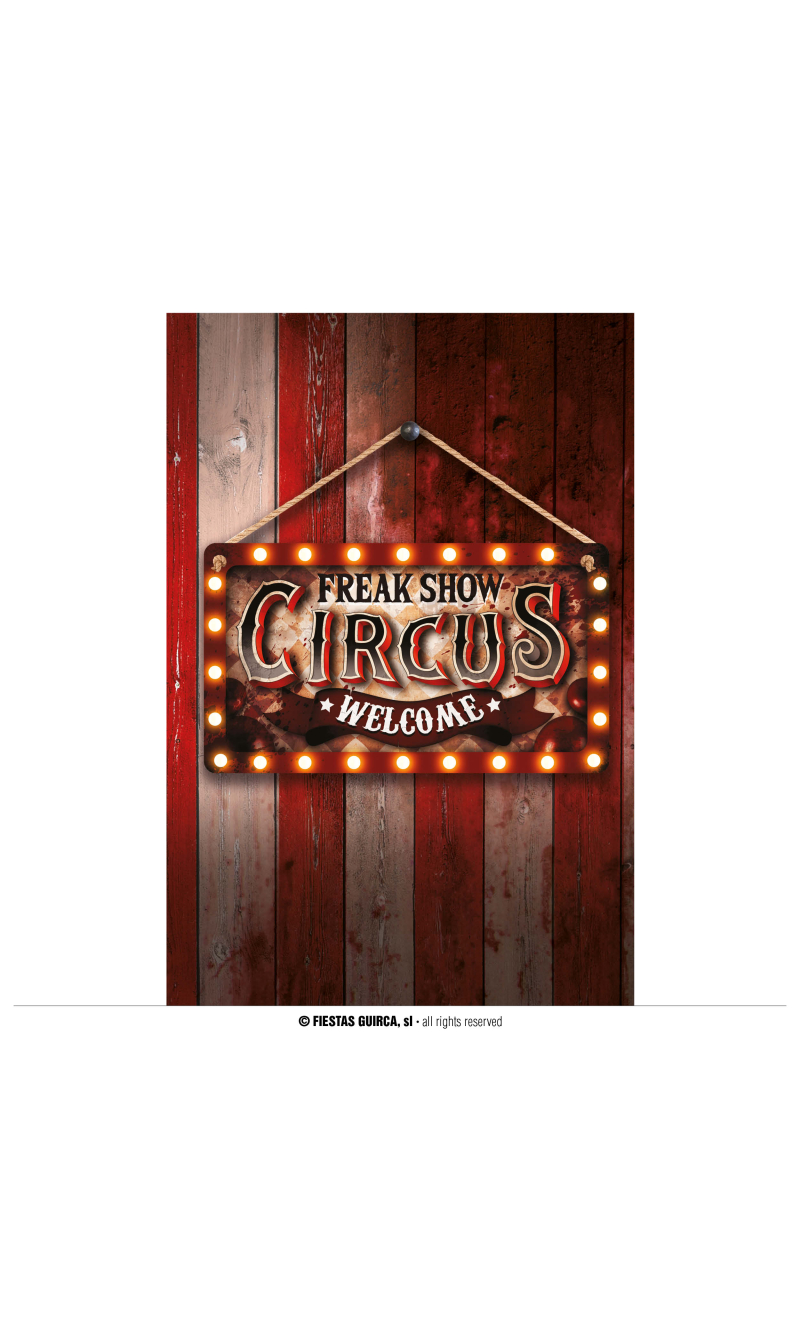 Halloween Wood Circus Sign 35x20cm