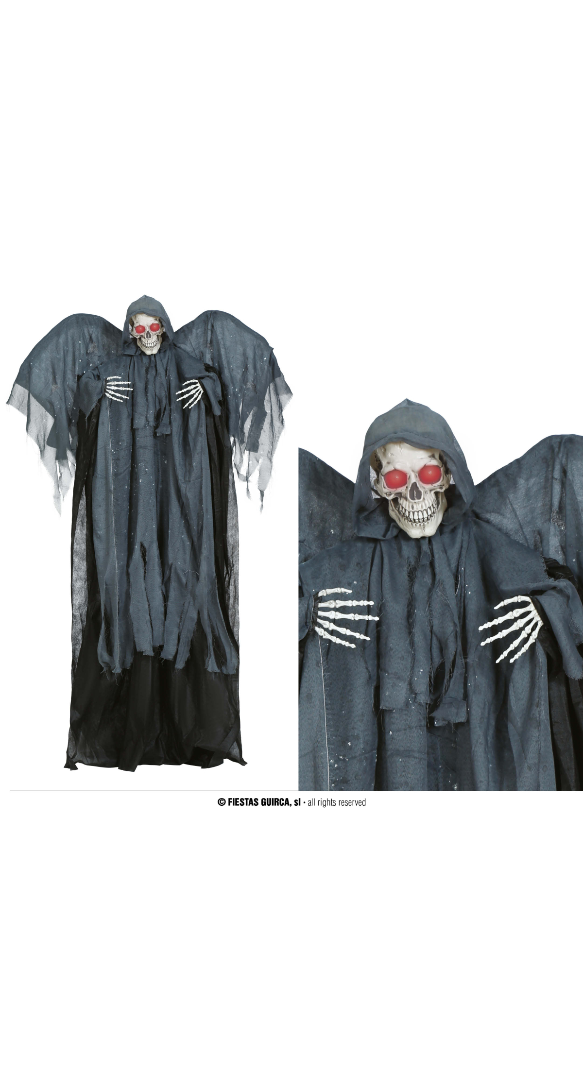 Halloween Black Angel With Light Sound & Movement 195cm