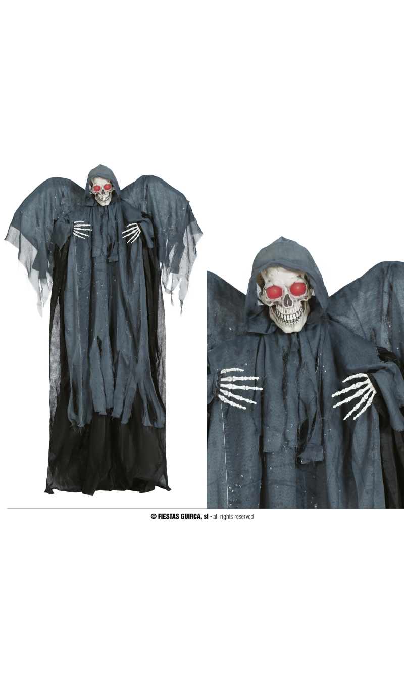 Halloween Black Angel With Light Sound & Movement 195cm
