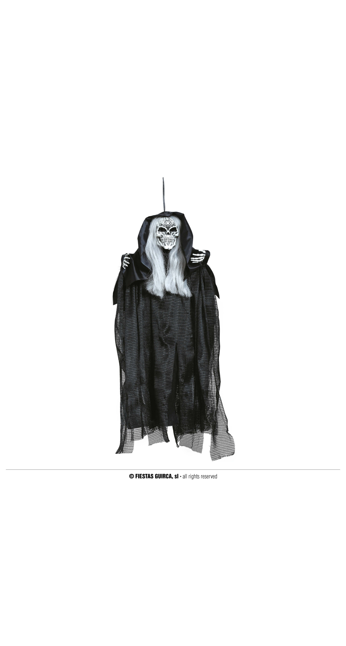 Halloween Hanging Skeleton With Tunic & Mane 55cm